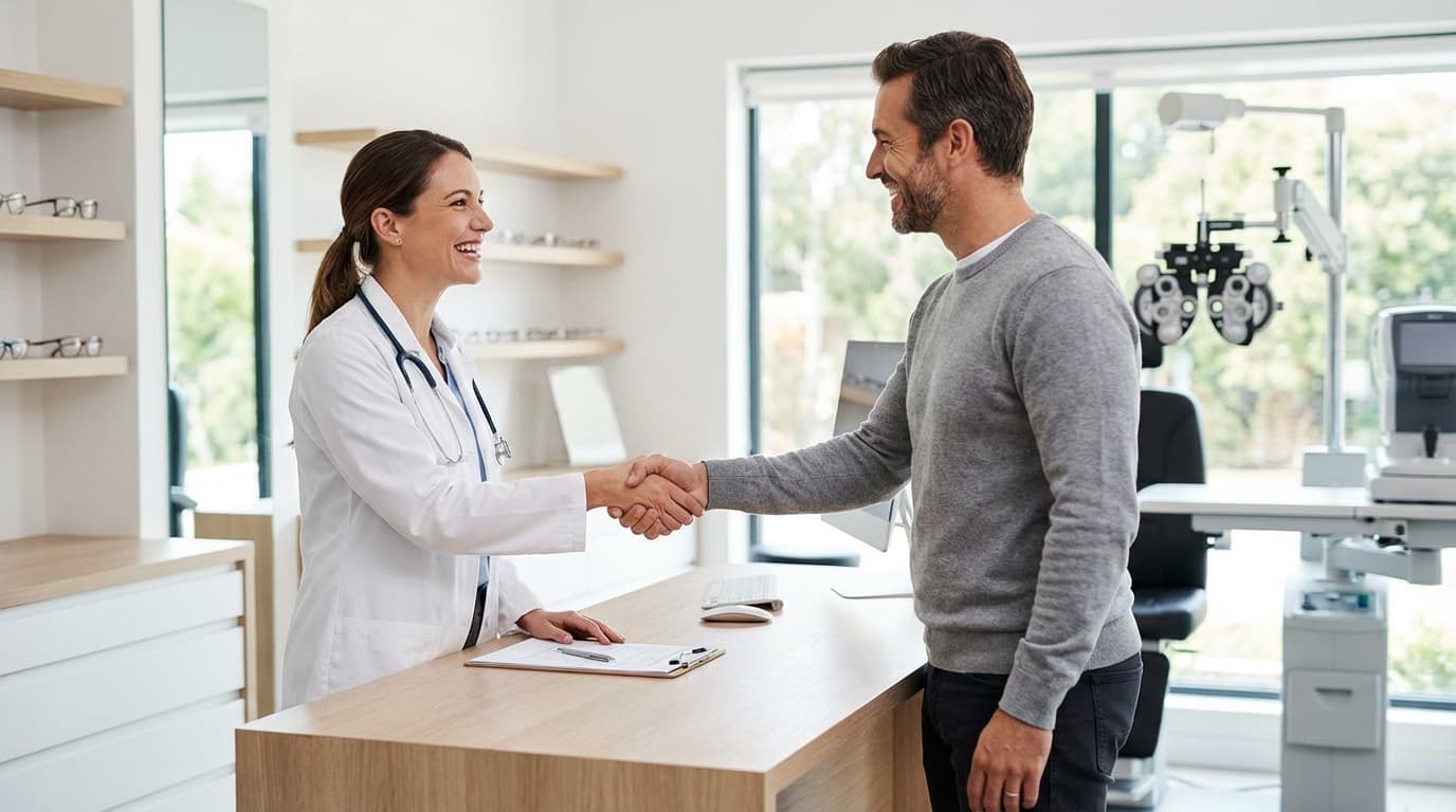 Doctor shaking hands with patient